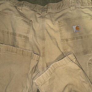 Carhartt tan canvas carpenter pants work pants men’s size 40x30 staining visible